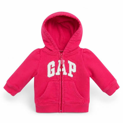 Front view of Gap girls’ pink jacket, size 3-6, months