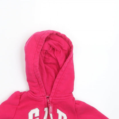 Close-up detail of Gap girls’ pink jacket, size 3-6, months