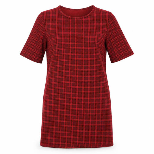 Missguided Womens Red Check  T-Shirt Dress  Size 10