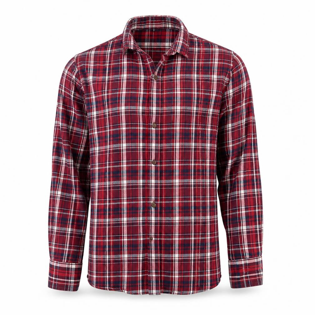 Avenue Mens Red Check   Button-Up Size S