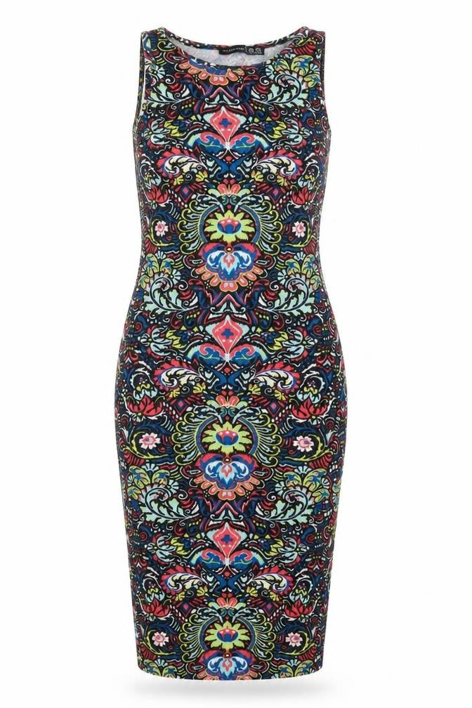 Atmosphere Womens Black Geometric  Pencil Dress  Size 8