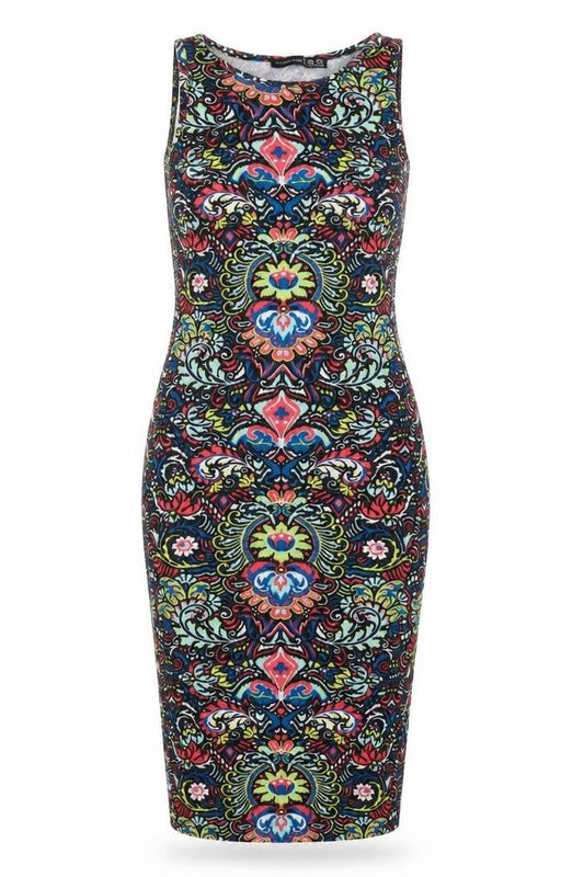 Atmosphere Womens Black Geometric  Pencil Dress  Size 8