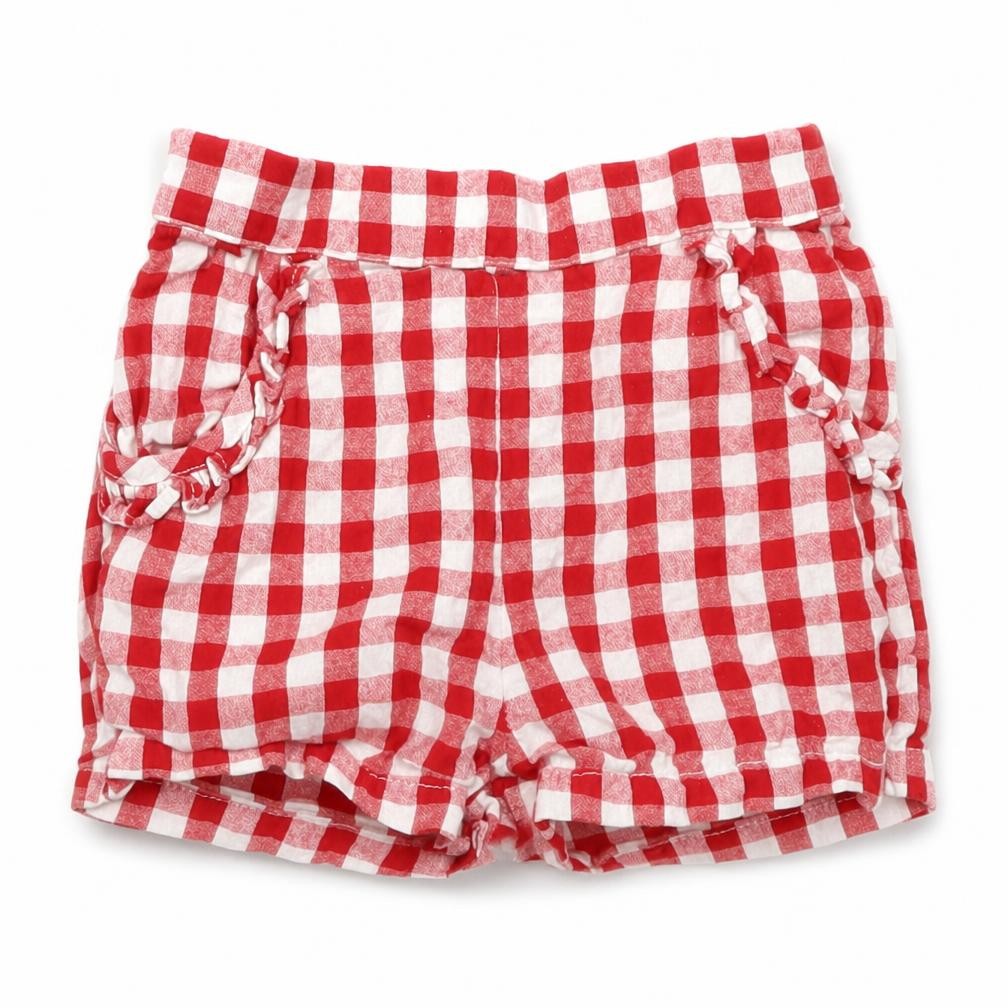 Nutmeg Girls Red Check  Paperbag Shorts Size 2-3 Years