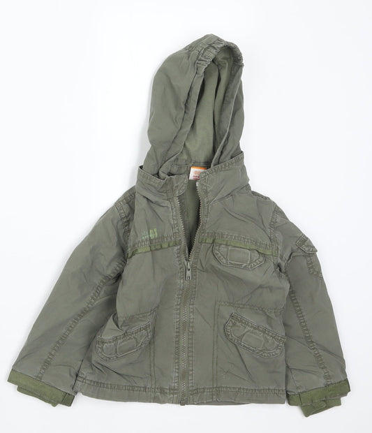 Mini Mode Boys Green   Basic Coat Coat Size 18-24 Months