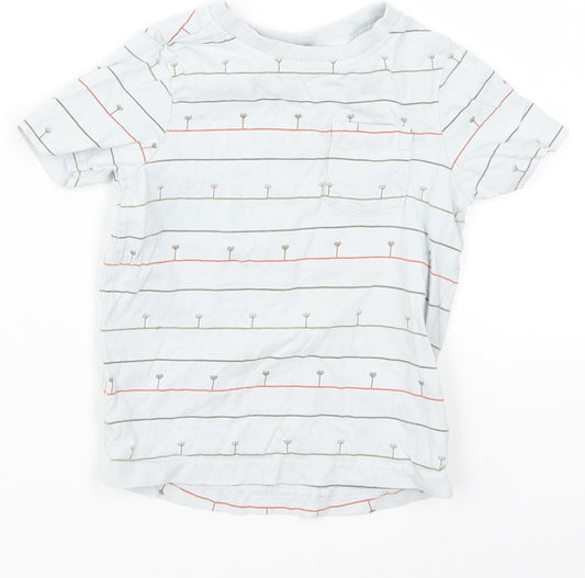 George Boys Blue Striped  Basic T-Shirt Size 12-18 Months  - Trees