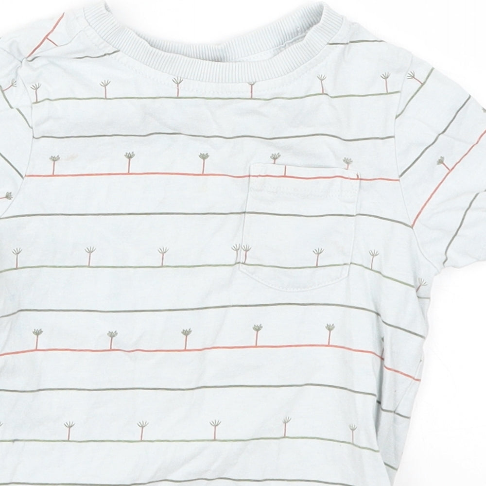 George Boys Blue Striped  Basic T-Shirt Size 12-18 Months  - Trees
