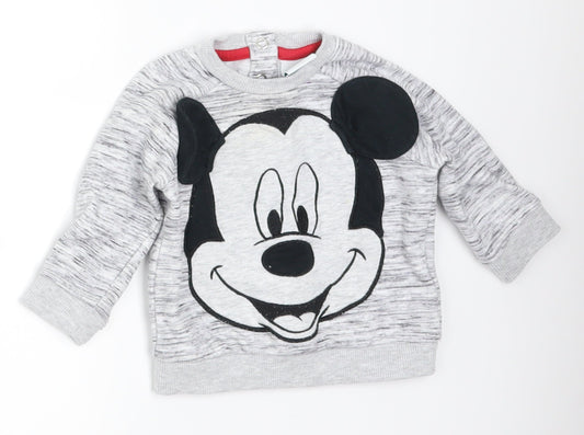 Disney Boys Grey   Basic T-Shirt Size 3-6 Months  - Mickey Mouse