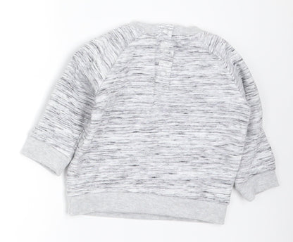 Back view of Disney boys’ grey basic t-shirt, size 3-6, months - mickey mouse