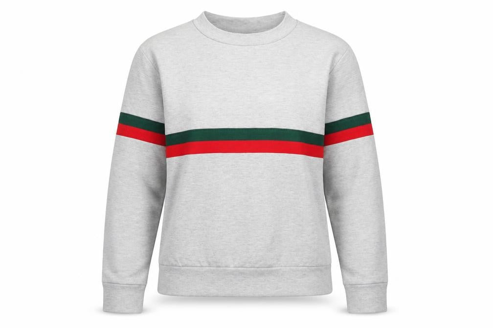 Misspap Womens Grey Striped Jersey Pullover Sweatshirt Size S