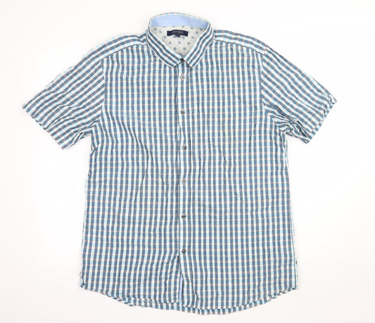 Jack Reid Mens Blue    Button-Up Size L