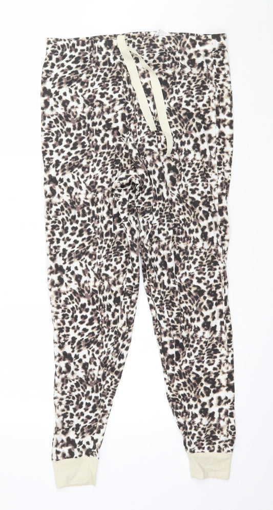 Avon  Womens Brown Animal Print Jersey Capri Pyjama Pants Size 12