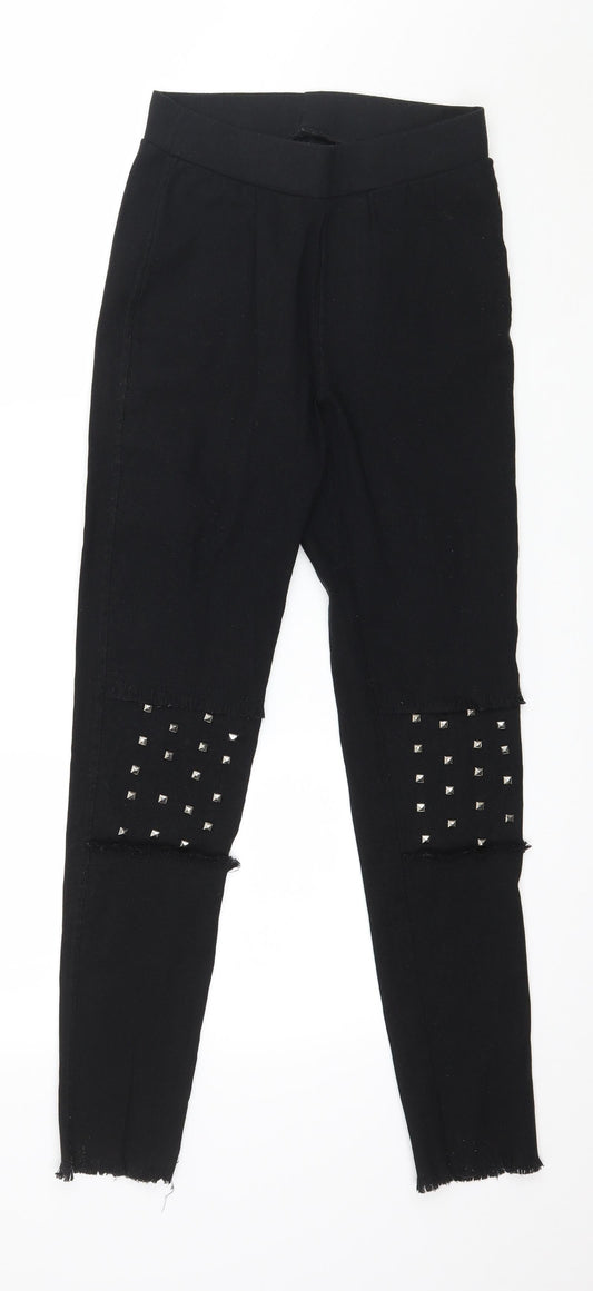 Preworn Womens Black  Denim Skinny Jeans Size S L26 in
