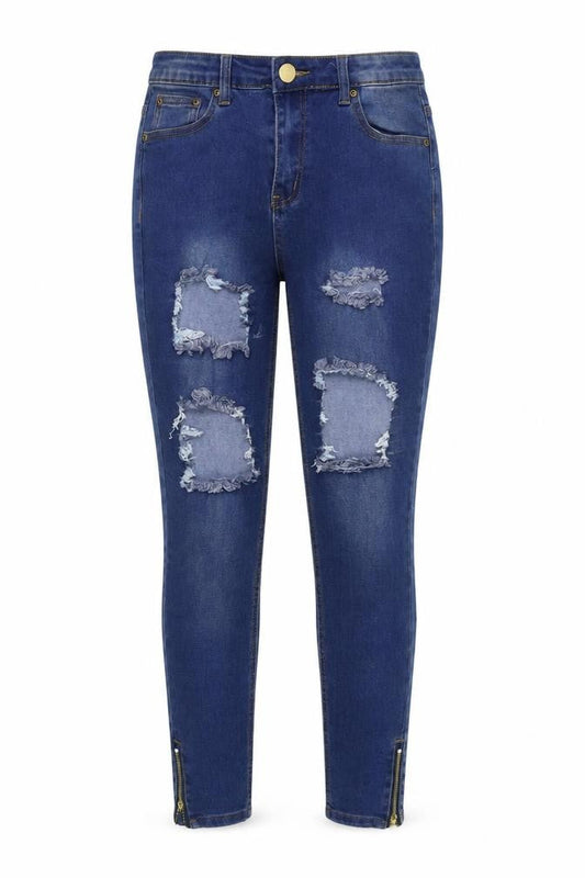 PRETTYLITTLETHING Womens Blue  Denim Skinny Jeans Size 10 L26 in
