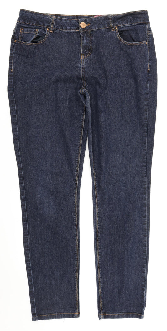 Preworn Womens Blue  Denim Skinny Jeans Size 32 in L28 in