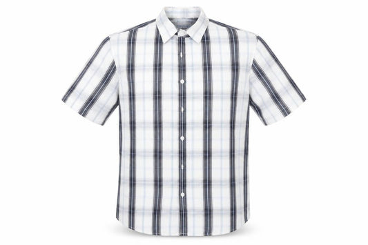 Urban Spirit Mens Blue Plaid   Button-Up Size M
