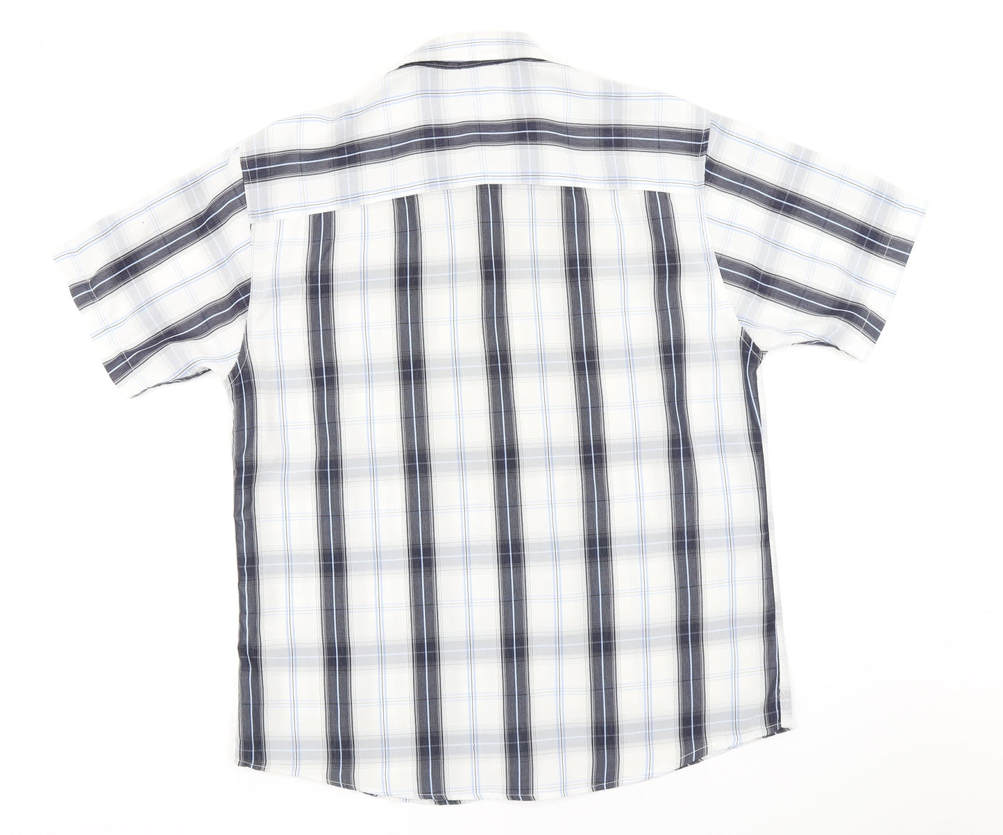 Urban Spirit Mens Blue Plaid   Button-Up Size M