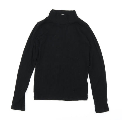 Additional front view of F&F girls’ black basic t-shirt, size 8-9, years