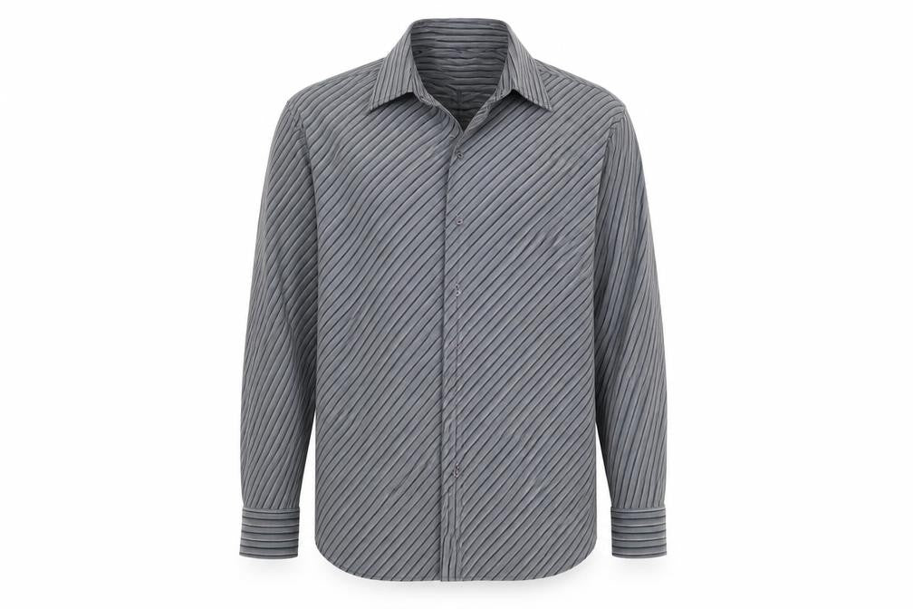 Sonett Mens Grey Striped   Button-Up Size XL