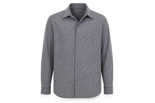 Sonett Mens Grey Striped   Button-Up Size XL