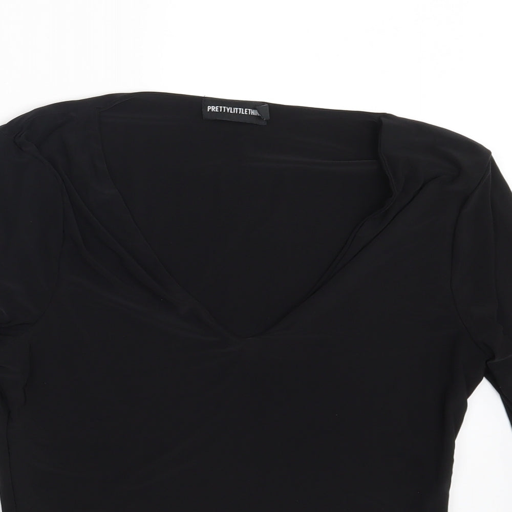 PRETTYLITTLETHING Womens Black   Basic Blouse Size 12