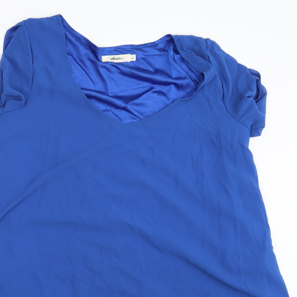 Ailaiduo Womens Blue   Basic Blouse Size L