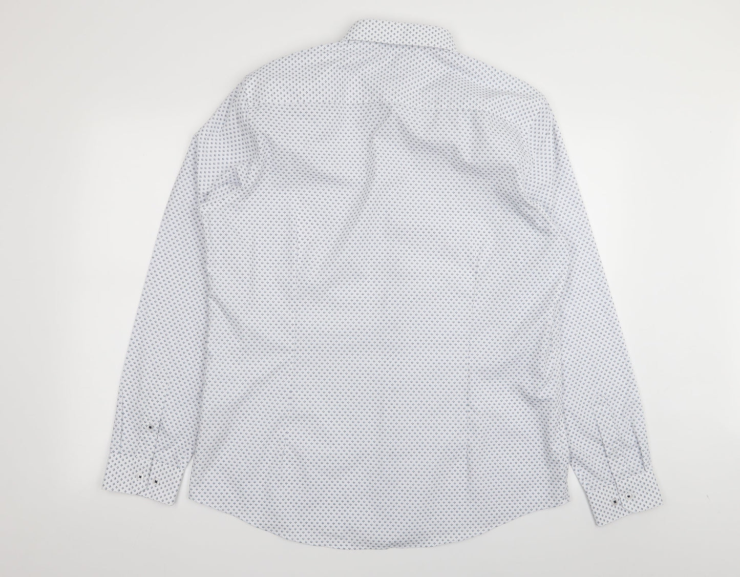 burton menswear Mens White Geometric   Button-Up Size L