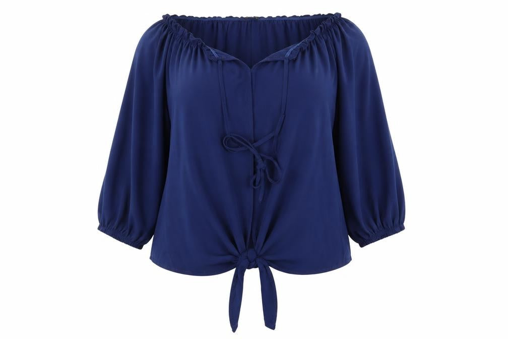 chicme Womens Blue   Basic Blouse Size L