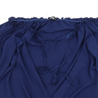 chicme Womens Blue   Basic Blouse Size L