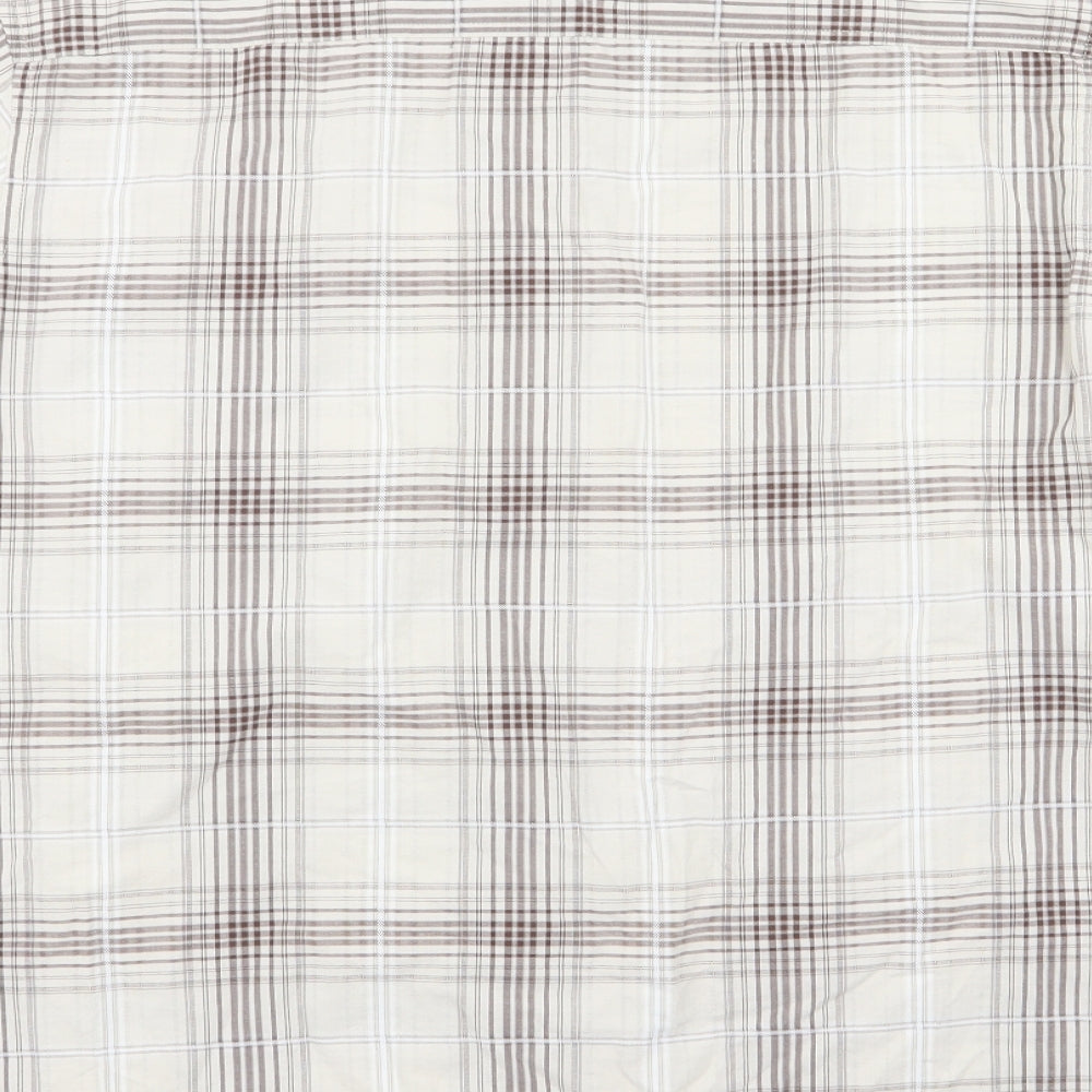 Atlantic Bay Mens Beige Check   Button-Up Size M