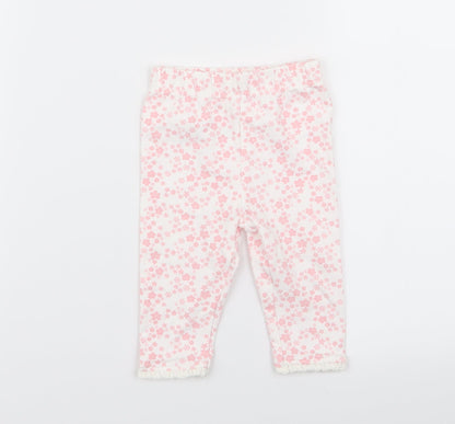 Additional front view of Asda George girls’ multicoloured floral jogger trousers, size 3-6, months - leggings