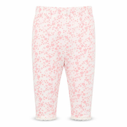 Front view of Asda George girls’ multicoloured floral jogger trousers, size 3-6, months - leggings