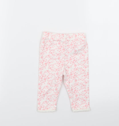 Back view of Asda George girls’ multicoloured floral jogger trousers, size 3-6, months - leggings