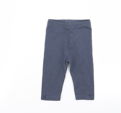 Additional front view of Asda George girls’ grey jogger trousers, size 3-6, months - legging