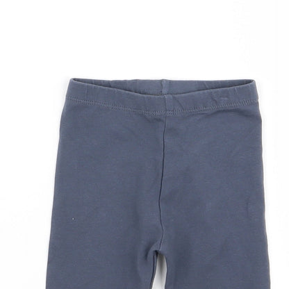 Close-up detail of Asda George girls’ grey jogger trousers, size 3-6, months - legging