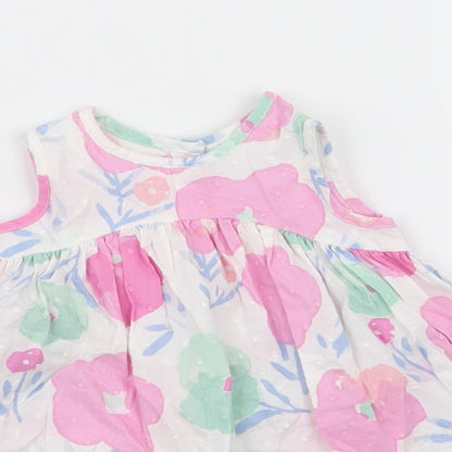 Close-up detail of bluezoo girls’ multicoloured floral fit & flare, size 3-6, months