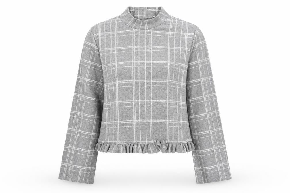 River Island Womens Grey Check  Pullover Jumper Size 12