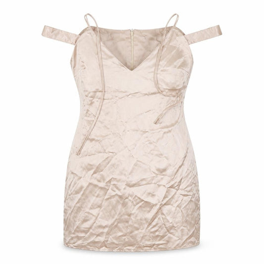 Front view of Missguided women’s pink fit & flare, size UK 10
