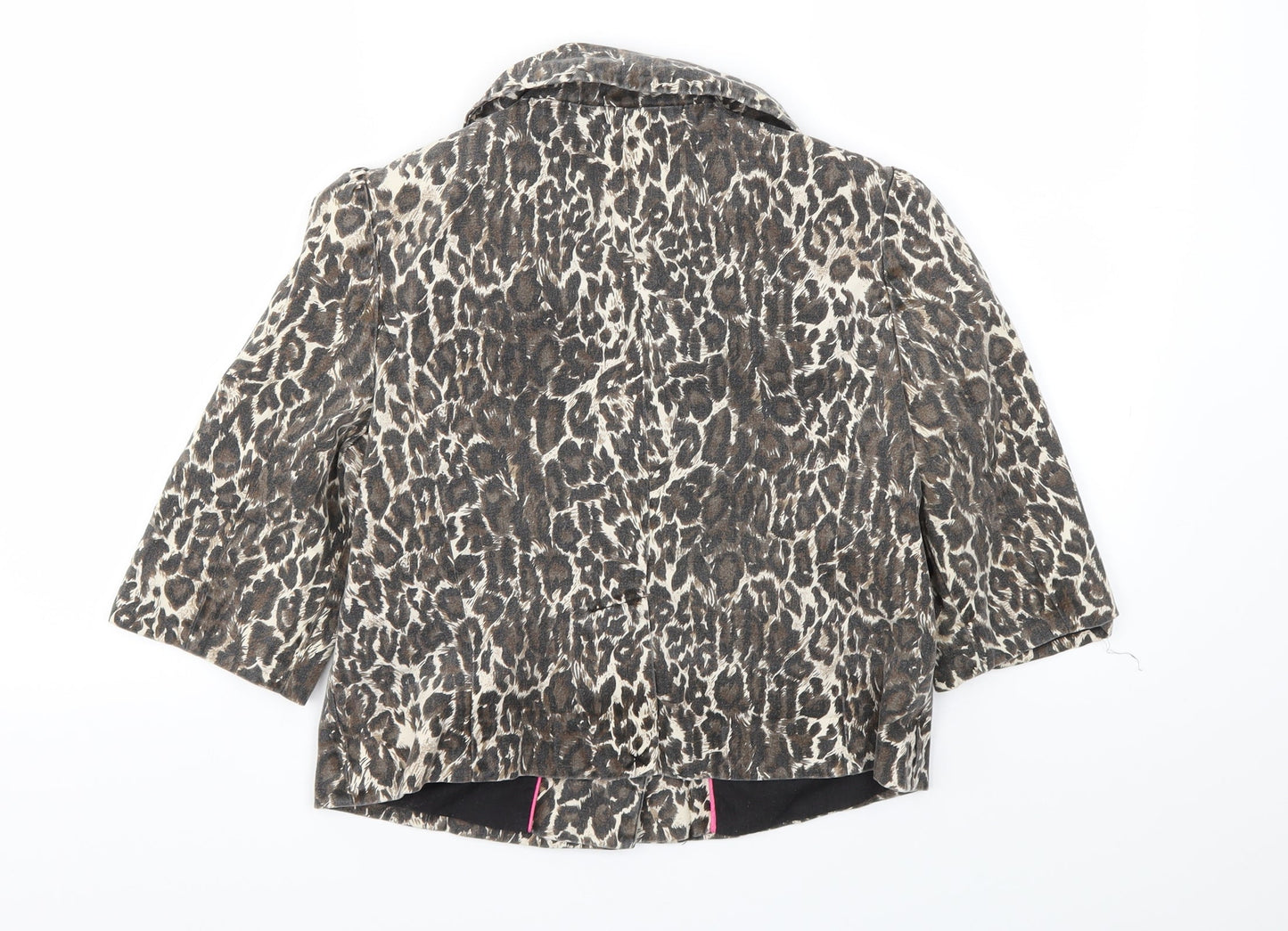 Primark Womens Brown Animal Print  Jacket Blazer Size 10
