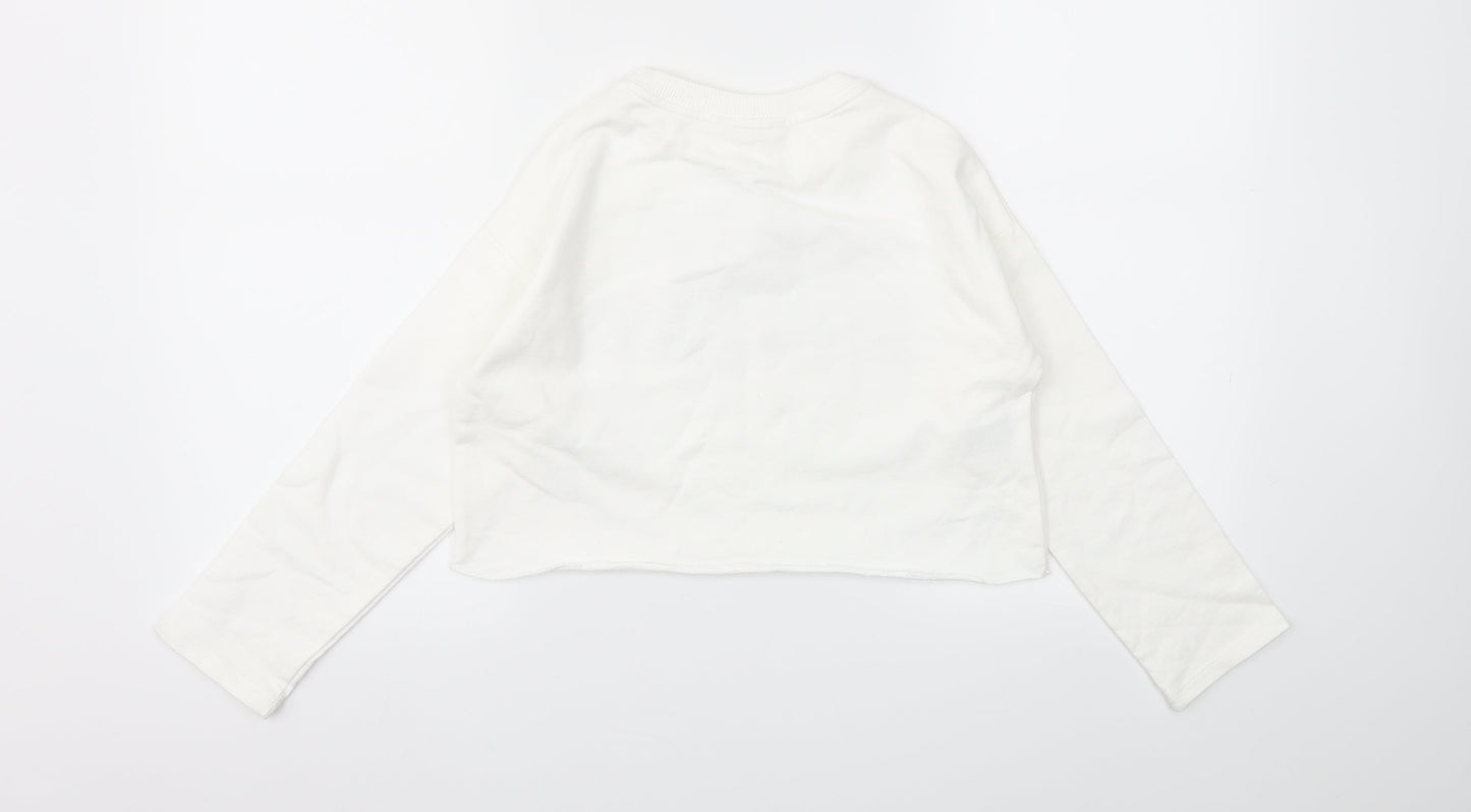 MNG Girls White   Pullover Sweatshirt Size 2XS