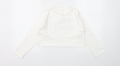 Mango Girls White   Pullover Sweatshirt Size 2XS