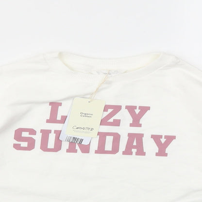 Mango Girls White   Pullover Sweatshirt Size 2XS