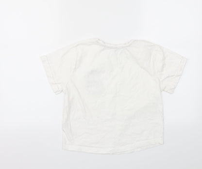 Back view of New Look girls’ white basic t-shirt, size S