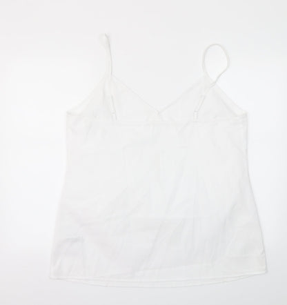 Back view of ASOS women’s white basic blouse, size UK 18