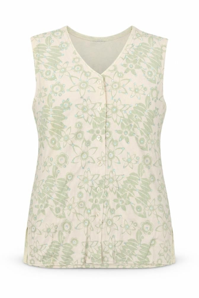 South Lodge Womens Green Floral  Basic T-Shirt Size 2XL