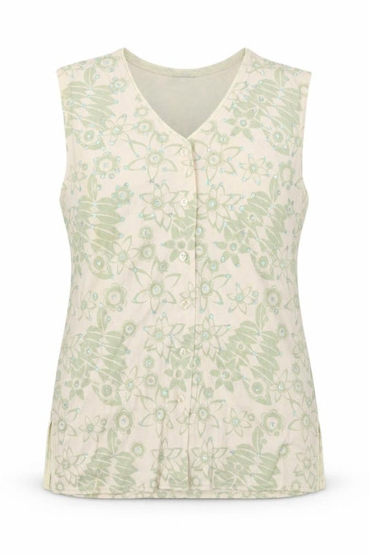 South Lodge Womens Green Floral  Basic T-Shirt Size 2XL