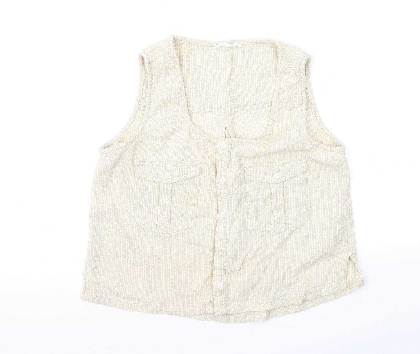 Mango Womens Beige   Basic T-Shirt Size L