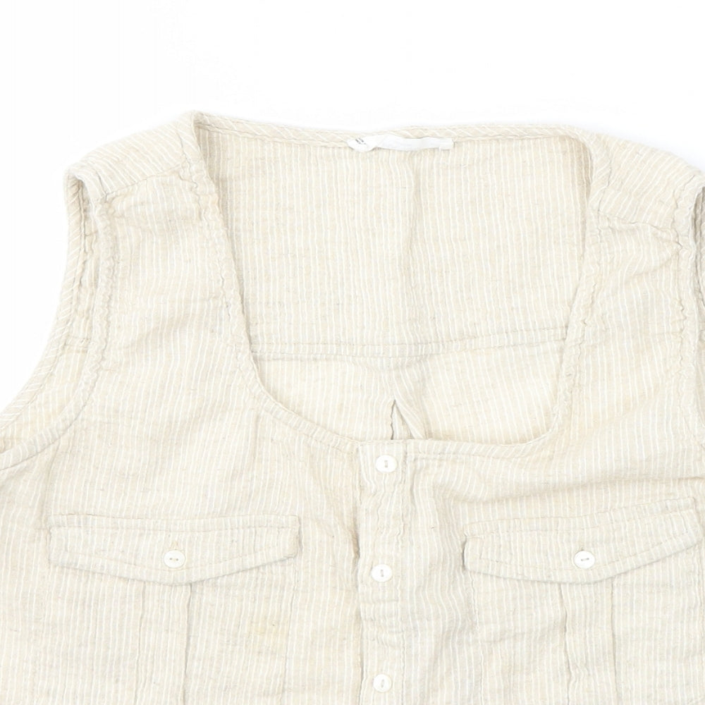 Mango Womens Beige   Basic T-Shirt Size L