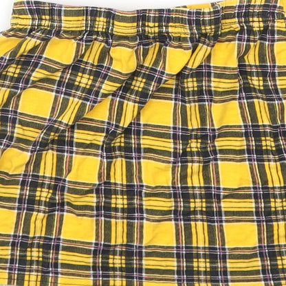 Preloved Boohoo Womens Yellow Check  Basic T-Shirt Size 12 - Label