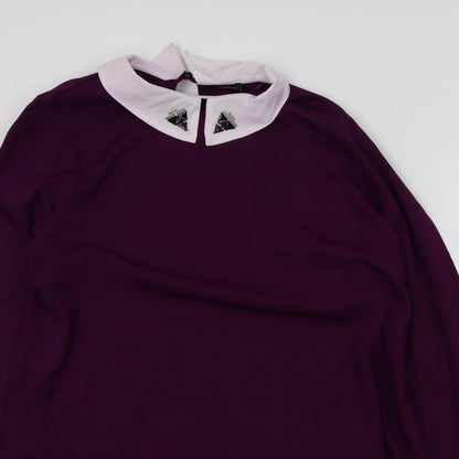 Boohoo Womens Purple   Basic Blouse Size 12