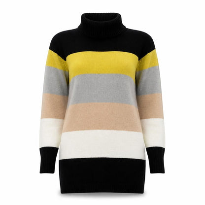 Select Womens Black Striped  Pullover Jumper Size 8